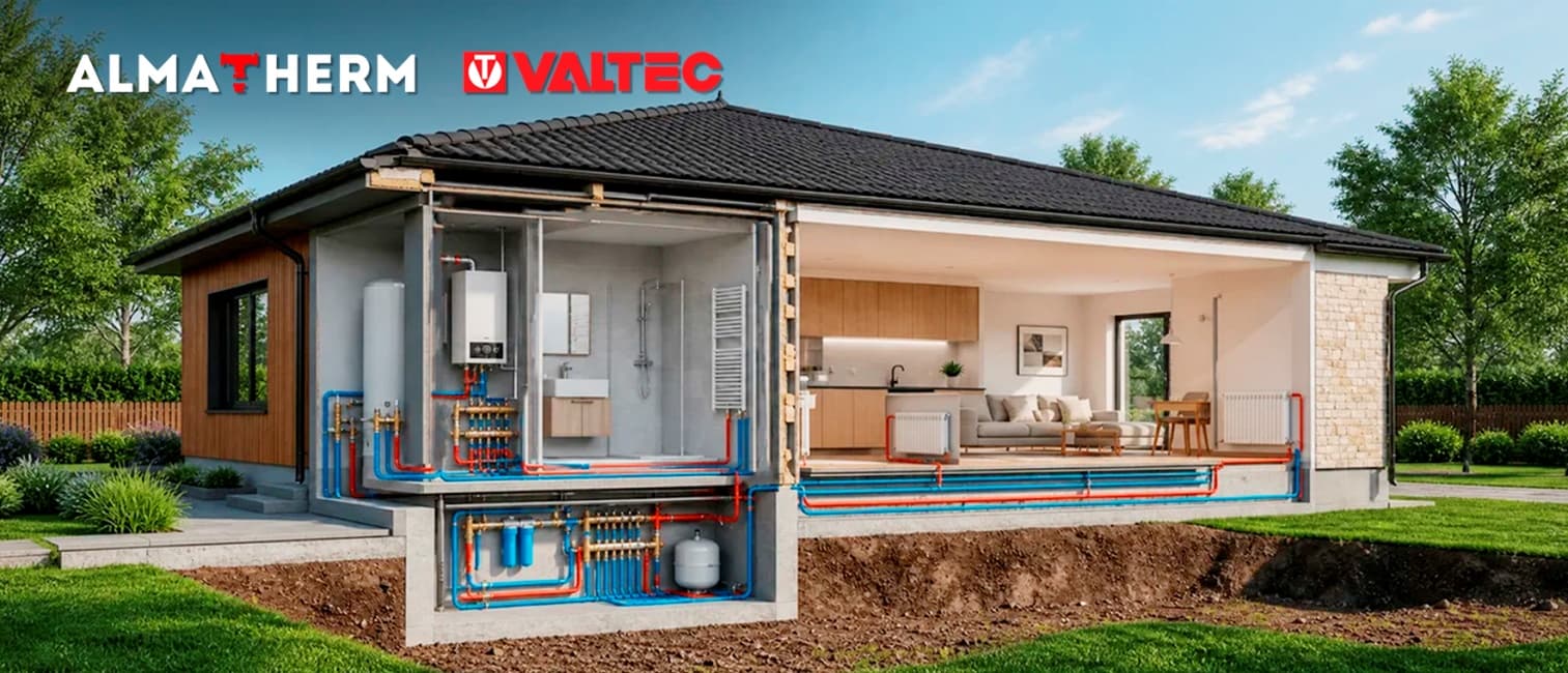 Проект инженерных систем Almatherm и VALTEC для частного дома