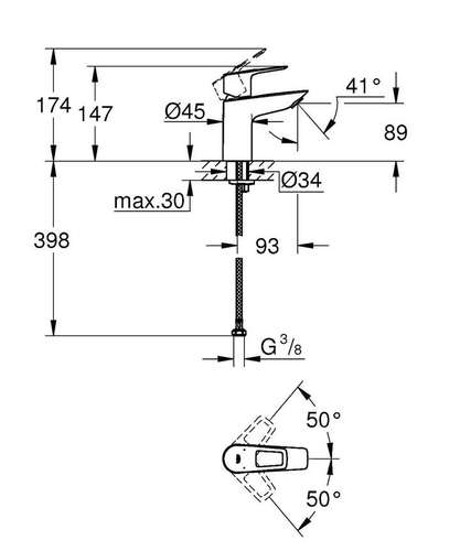 Смеситель раковины Grohe BauLoop 23337001 - almatherm.kz