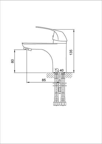 Смеситель раковины черный Rusant 343-66 - almatherm.kz