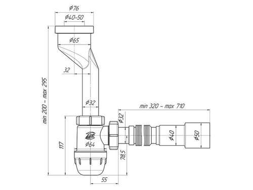Сифон для писсуара 50 ANI U1016 - almatherm.kz