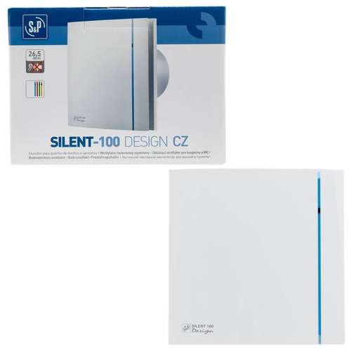 Вентилятор вытяжной накладной 188*188 мм с декоративной передней панелью белый Silent-100 CZ Design - almatherm.kz