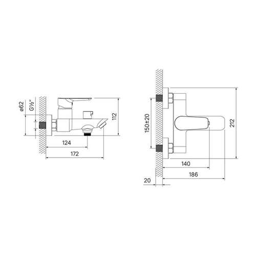 Ваннаға арналған араластырғыш хром/ақ Iddis Cloud CLOSB02i02WA - almatherm.kz