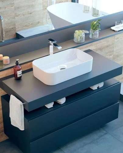 Раковина на столешницу накладная 60 прямоугольная Sanita Luxe Infinity - almatherm.kz