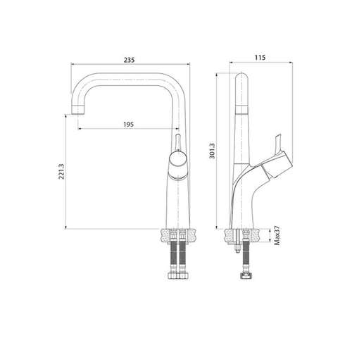Смеситель кухни Iddis Kitchen Line K07SB0Li05 - almatherm.kz
