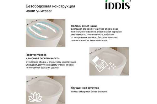 Унитаз подвесной безободковый Iddis Vibe VIBRDSEi25 - almatherm.kz