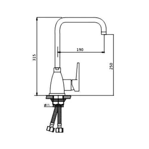 Смеситель кухни Rainsberg R0613F - almatherm.kz
