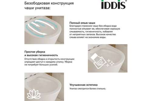 Унитаз подвесной безободковый Iddis Stone STORDSEi25 - almatherm.kz