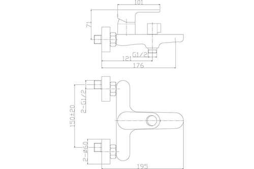 Ваннаға арналған араластырғыш қысқа шүмек Rossinka RS33-31 - almatherm.kz