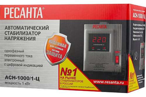 Стабилизатор напряжения 1000 Вт Ресанта АСН-1000/1-Ц - almatherm.kz