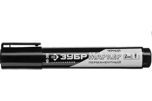 Маркер перманентный черный МП-300 2мм 06322-2 Зубр - almatherm.kz