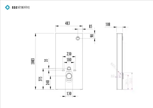 Инсталляция наружная для унитаза черный Ege Vitrifiye EVB3392 - almatherm.kz