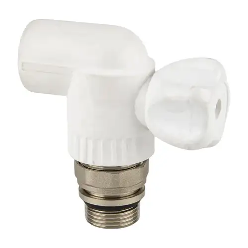Клапан радиатора угловой ППР белый 20x1/2" - almatherm.kz