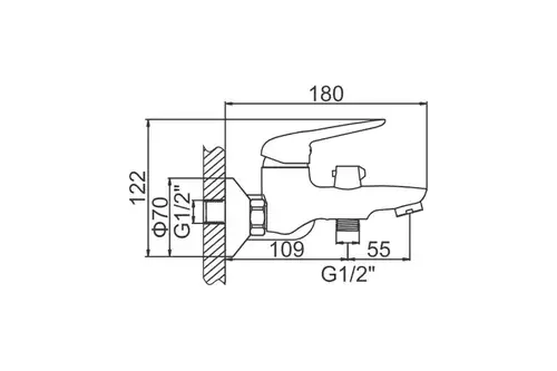 Ваннаға арналған араластырғыш қысқа шүмегі қола Ledeme L3248C - almatherm.kz