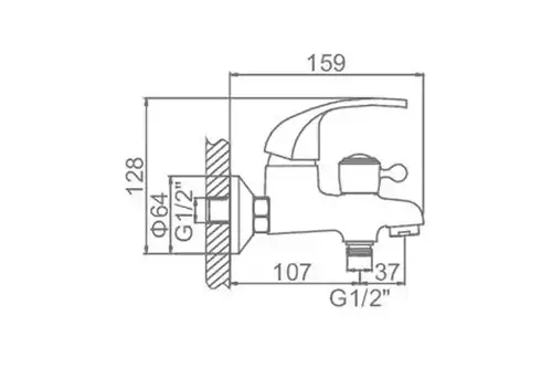 Ваннаға арналған араластырғыш қысқа шүмегі хром Ledeme L3135 - almatherm.kz