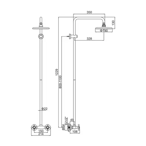 Душ жинағы хром Ledeme L2408 - almatherm.kz
