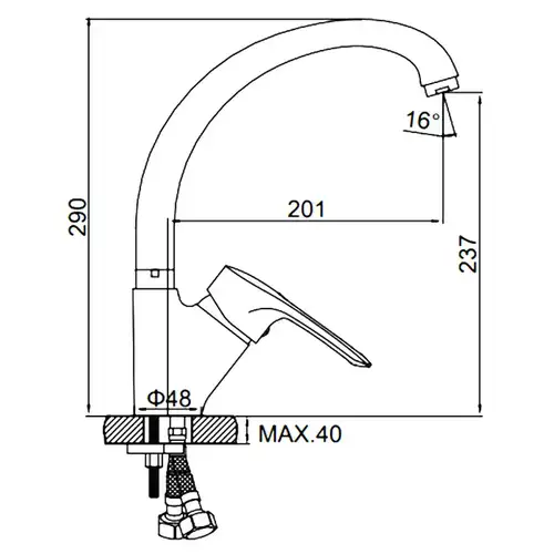 Смеситель кухни хром Ledeme L4125 - almatherm.kz