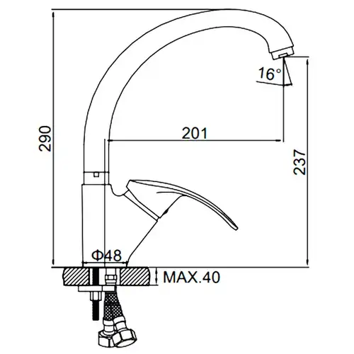 Смеситель кухни хром Ledeme L4121 - almatherm.kz