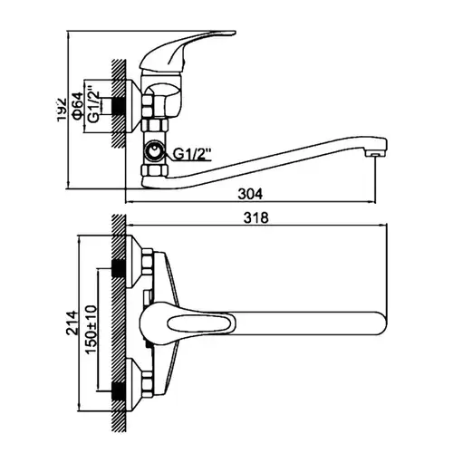 Ваннаға арналған араластырғыш ұзын шүмегті хром Ledeme L2129-B - almatherm.kz