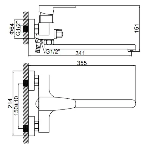 Ванна араластырғышы ұзын шүмегінен жасалған хром Ledeme L2230 - almatherm.kz