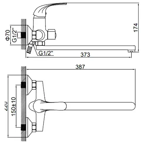 Смеситель ванны длинный излив хром Ledeme L2235 - almatherm.kz