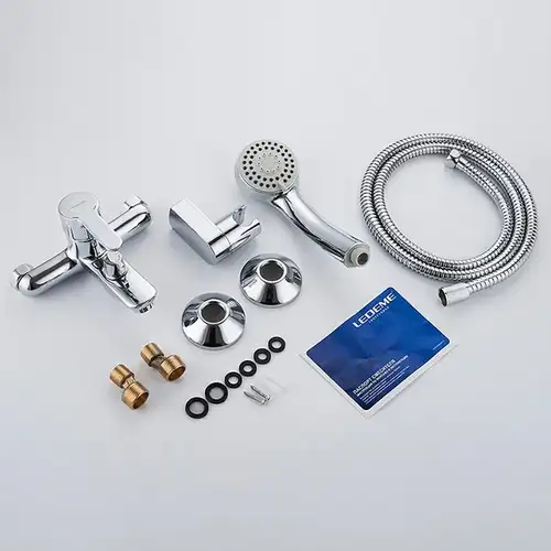 Ваннаға арналған араластырғыш қысқа шүмегі хром Ledeme L3003 - almatherm.kz