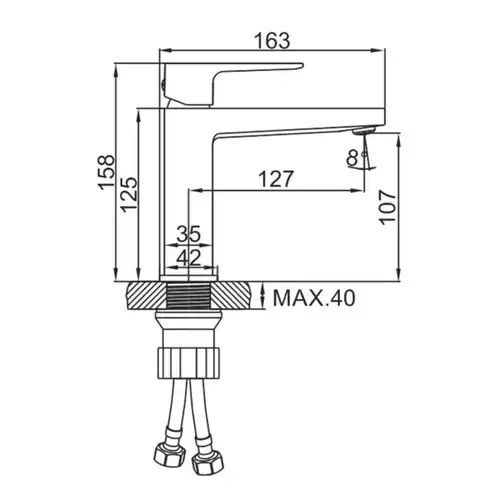 Смеситель раковины латунь Gracia GRL1173W - almatherm.kz