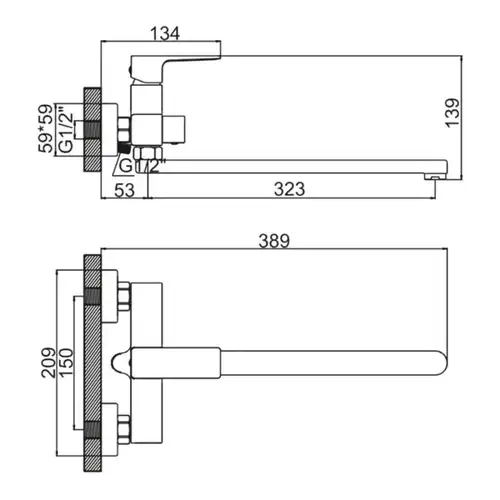 Смеситель ванны черный Gracia GRL8673B - almatherm.kz
