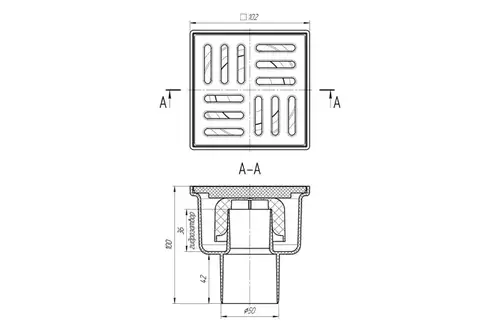 Тік ағызу 10x10 пластикалық тор 50 ANI TA5204 - almatherm.kz
