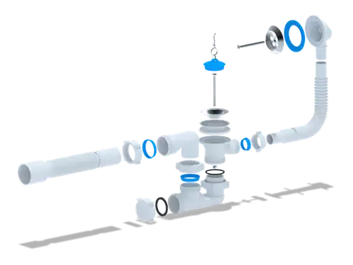 Ваннаға арналған сифон 40 реттелетін 1 1/2" ANI E255 - almatherm.kz