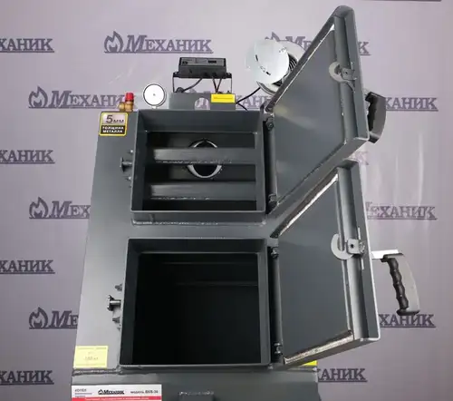 Котел твердотопливный 30 кВт с горизонтальными колодцами Механик ВКВ-30 - almatherm.kz