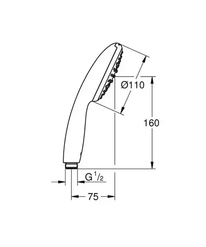 Душевая лейка 1 режим хром/белый круглый Grohe Tempesta 110 27923003 - almatherm.kz