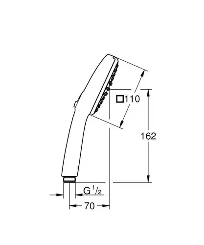 Душевая лейка 2 режима хром квадрат Grohe Vitalio Comfort 26933001 - almatherm.kz