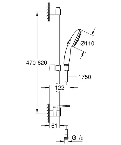 Душевой гарнитур 2 режима Grohe Tempesta 110 26638003 - almatherm.kz