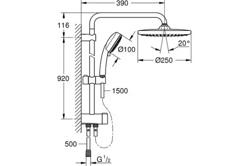 Душевая система Grohe Tempesta Cosmopolitan 250 26675000 - almatherm.kz