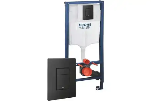 Инсталляция унитаза 3в1 клавиша черная квадратная Grohe Solido 38811KF0 - almatherm.kz