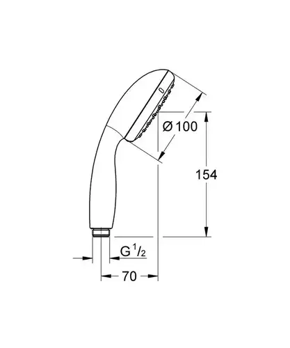 Душевая лейка 2 режима черный матовый Grohe Vitalio Start 279462430 - almatherm.kz