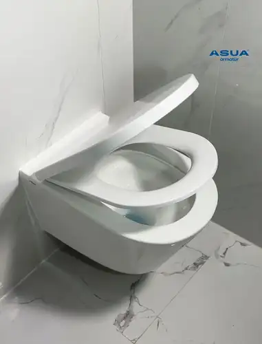 Унитаз подвесной безободковый 500x360x360 с сиденьем Riven Asua - almatherm.kz