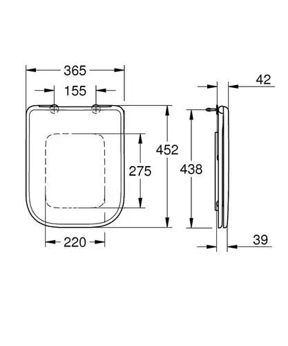 Сиденье для унитаза с микролифтом Grohe Bau Edge Ceramic 39813000 - almatherm.kz