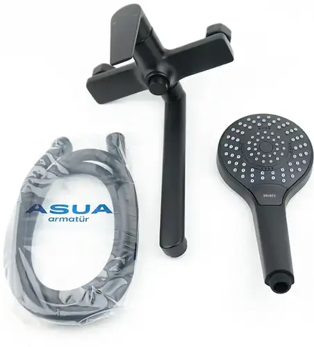 Смеситель ванны длинный излив черный Asua Anser 32051970 - almatherm.kz