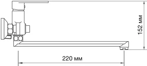 Смеситель ванны длинный излив черный Asua Anser 32051970 - almatherm.kz