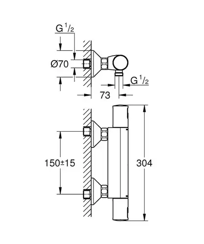 Смеситель душа с термостатом черный Grohe Precision Start 345942430 - almatherm.kz