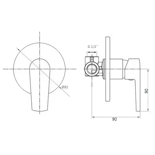 Смеситель скрытого монтажа черный Asua 35046970 - almatherm.kz