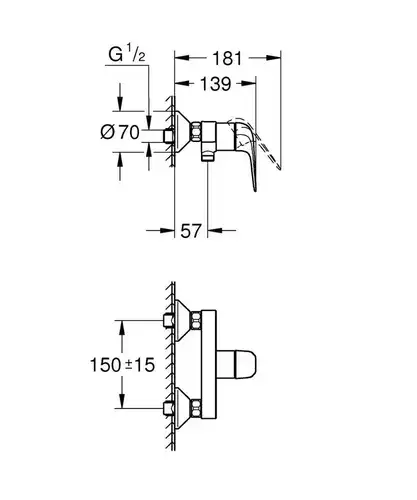 Смеситель душа Grohe Euroeco 32740001 - almatherm.kz