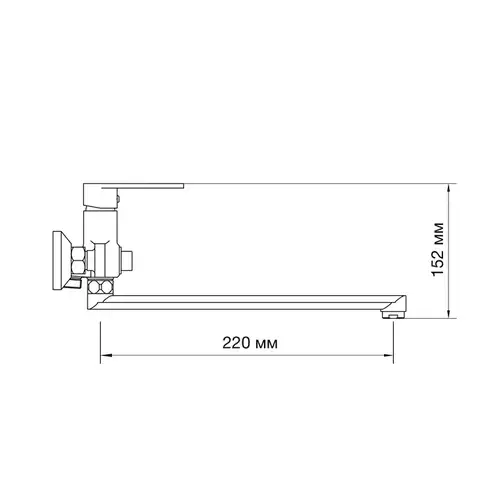 Смеситель ванны длинный излив хром Asua Anser 32051000 - almatherm.kz