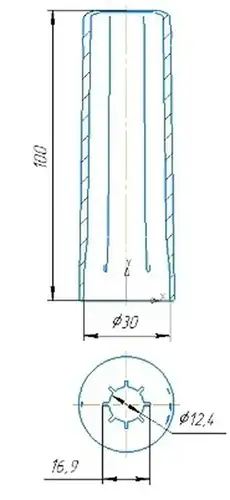 Втулка защитная на теплоизоляцию 16 мм синяя Valtec - almatherm.kz