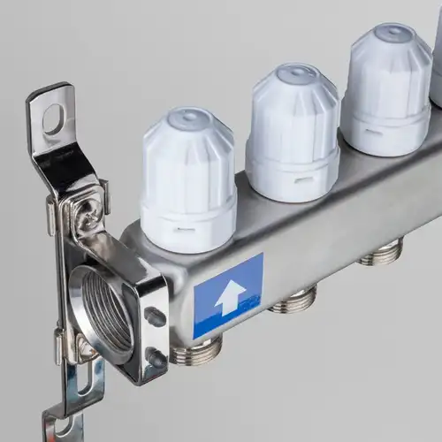 Коллекторная группа с расходомерами 3 выхода 1"х3/4" НЕРЖ 579 Valtec - almatherm.kz