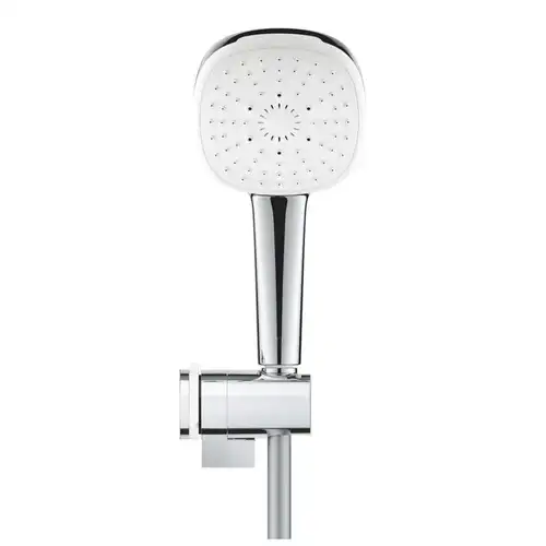 Душевая лейка 3 режима со шлангом и кронштейном хром/белый Grohe Tempesta Cube 110 27584003 - almatherm.kz