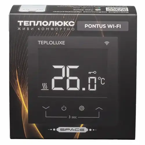 Терморегулятор для теплого пола электронный черный Теплолюкс Pontus Space - almatherm.kz