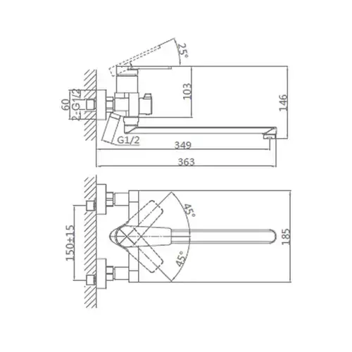 Смеситель ванны Daiva DA 11-7 - almatherm.kz