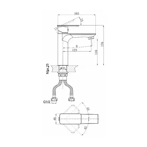 Смеситель раковины Daiva DA 9-10 - almatherm.kz